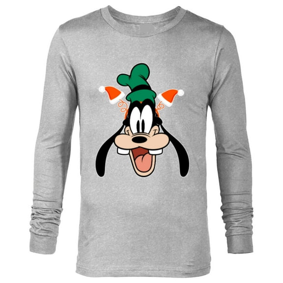 Disney Goofy Christmas Santa Hat Holiday Headband - Long Sleeve T-Shirt for Men - Customized-Athletic Heather
