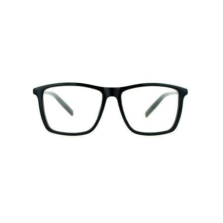 SA106 Black Large Thin Plastic Horn Rim Clear Lens Eye Glasses