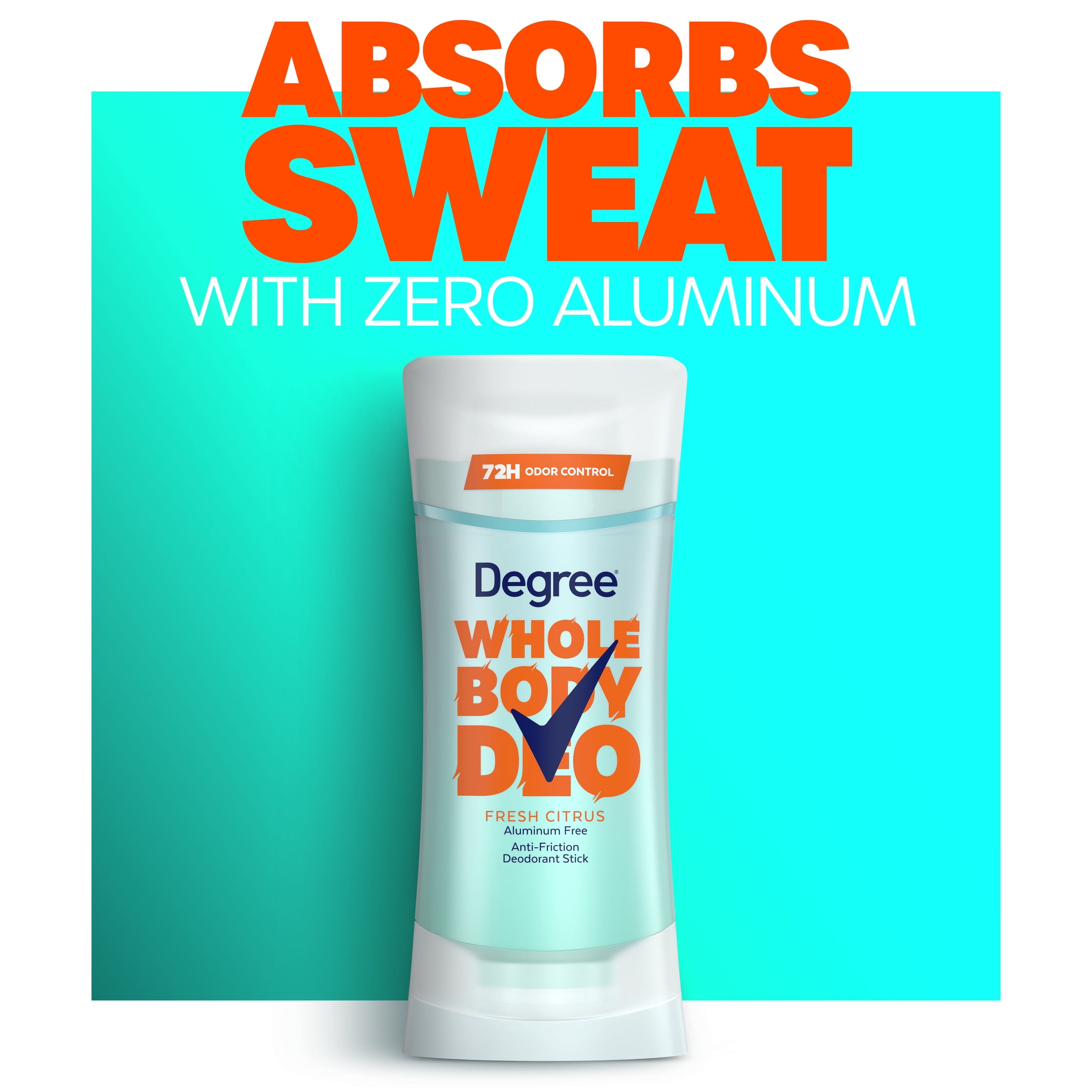 Degree Women Whole Body Deodorant Stick for Women Fresh Citrus Scent Aluminum Free, 2.6 oz