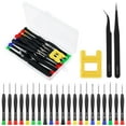 thumbnail image 2 of CNKOO 25 Pcs Magnetic Screwdriver Set Handheld Micro Screwdriver Kit Metric Pentagonal Torx Flat Cross Y-shaped Head Screwdriver with Storage Box for Watch Eyeglasses Jewelry Electronics, 2 of 9