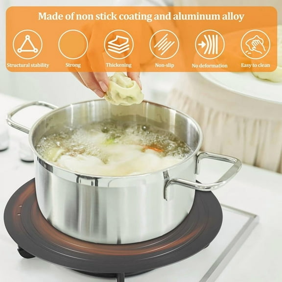 Heat Diffuser Plate, Detachable Heat Diffusion Plate, Non Stick 10 Inch Aluminium Alloy GasStove Simmer Plate,1 x Heat Diffuser Plate,Black