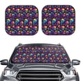 thumbnail image 2 of Sikiie mushroom rainbow color Skull Print Foldable Car Windshield Sun Visor, Car Window Sunshade Suitable for Sedan, SUV and Truck Car Accessories-Medium, 2 of 6
