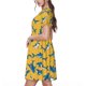 thumbnail image 2 of Easygdp Shark Print para Vestido Transpirable de Mujer, Vestido Suelto de Manga Corta con Pliegues y Bolsillos para el Verano, 2 of 6