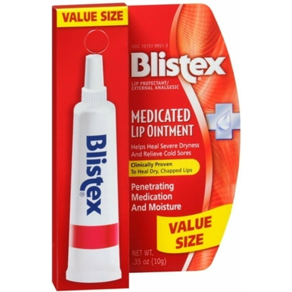 Blistex Medicated Lip Ointment, Heal Dryness & Chapped Lips, 0.35oz, 3-Pack