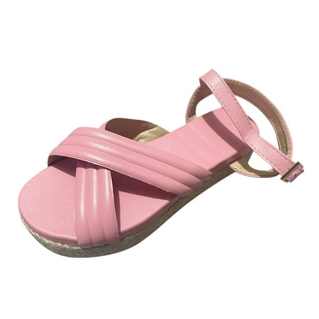 

KaLI_store Sandals Women Women Casual Summer Sandals with Arch Support Flip Flops Platforms Wedge Sandals Beach Leather Womens Shoes Walking Pink