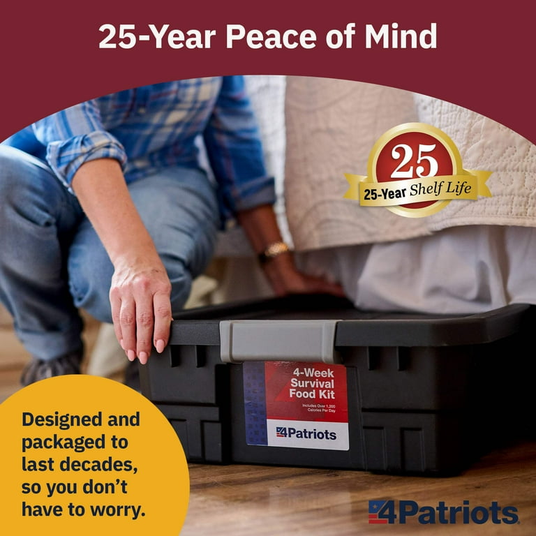 4Patriots 4-Week Survival Food Kit, Emergency Food Supply, Freeze