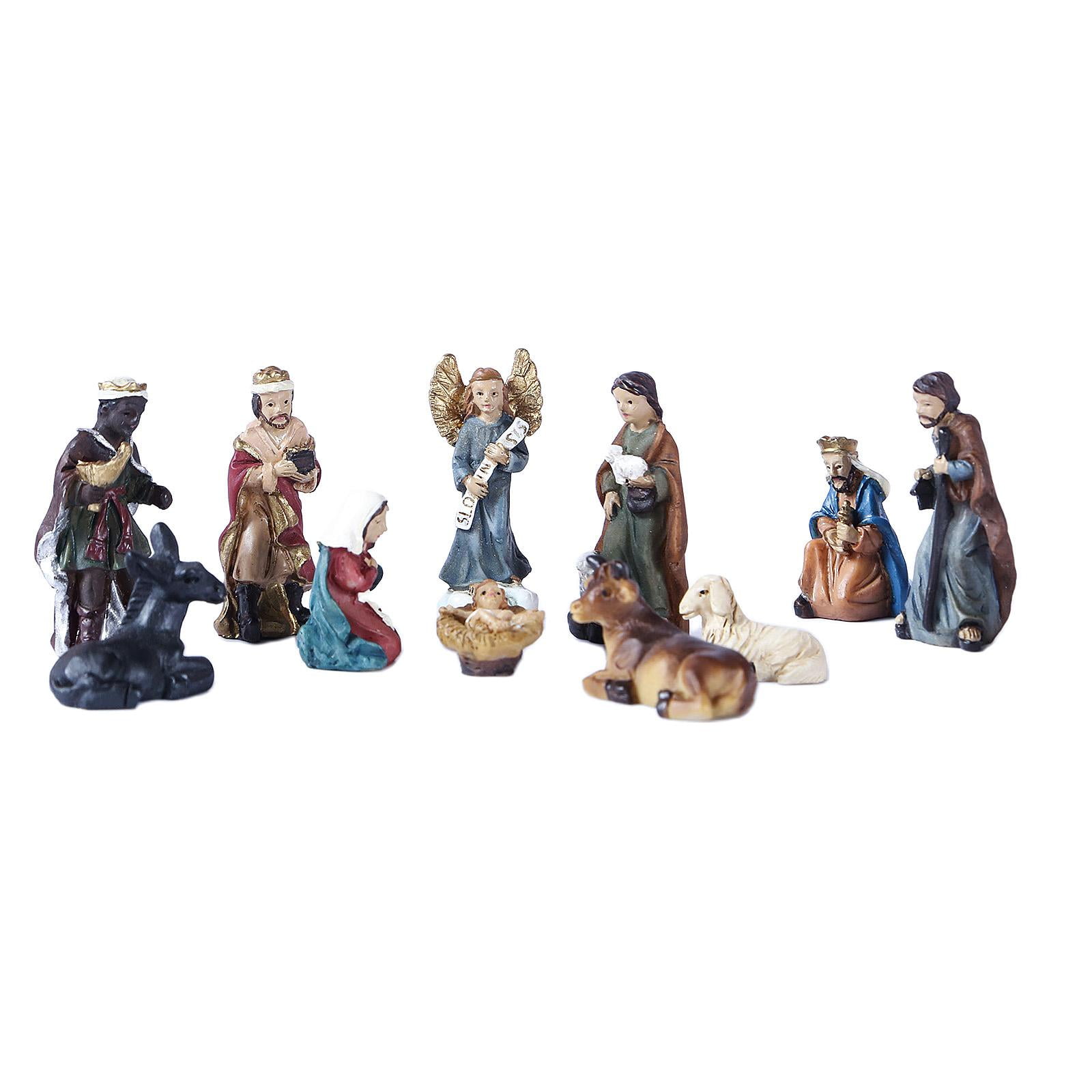 Christmas Nativity Scene Set Gift Polyresin Baby Jesus Figurines Nacimiento Navi 
