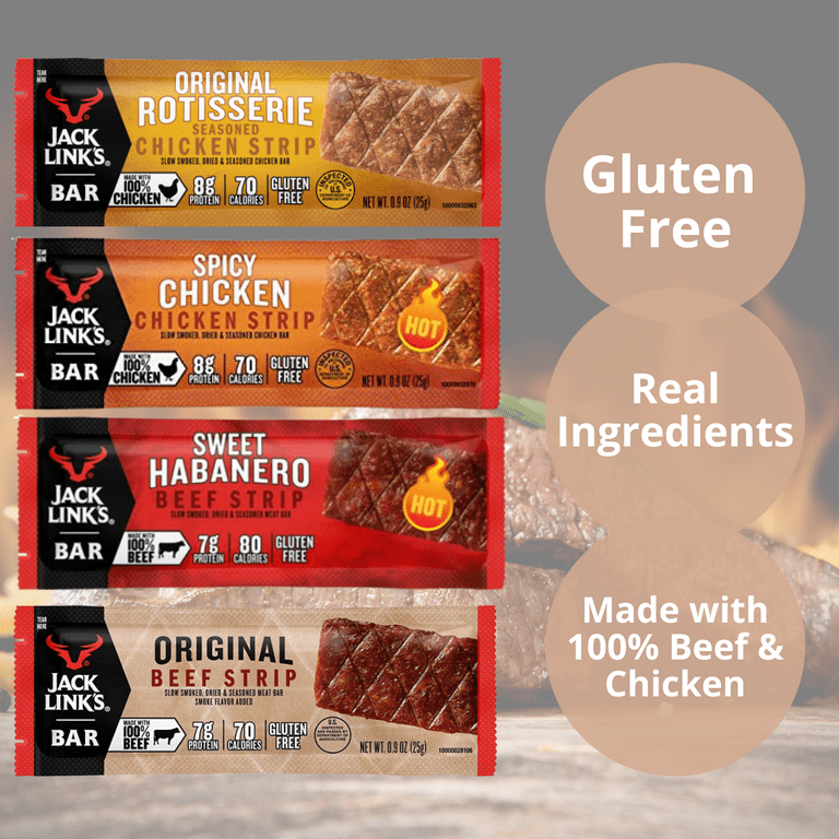 Jack Link's Bar Variety Pack, Original Sweet Habanero Rotisserie