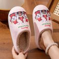 thumbnail image 2 of shqvo Christmas Slippers for Women Pink Nonslip Santa Reindeer Cute Strawberry Cartoon Cozy House Shoes Slippers for Holiday Xmas Bedroom Indoor Outdoor Use, 2 of 5