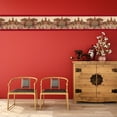 thumbnail image 3 of Trimz Red Pagoda Oriental Chinoiserie Wallpaper Border, Pre-pasted, 15' L x 10.25"W, 3 of 4