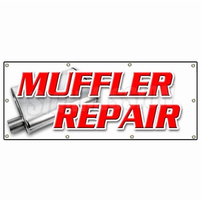 SignMission B-96 Muffler Repair 36 x 96 in. Muffler Repair Banner Sign - Brake Shop Auto Repair Oil Changes Repair