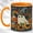Orange, variant on Witch Ghost Coffee Mug, Folk Pumpkin Mug, Ceramic 11 oz