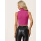 thumbnail image 4 of Suéter Corto sin Mangas con Cuello Mock para Mujer Rosa caliente S, 4 of 5