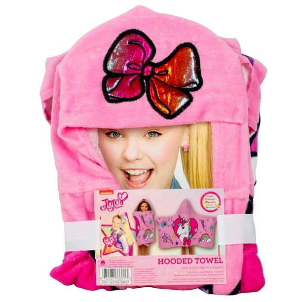 Jojo Siwa Kids Bath and Beach Hooded Towel Wrap 51 x 22 100 Cotton Pink Nickelodeon Walmart Business Supplies