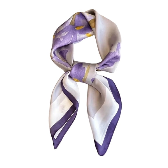 YUEHUA Silk Scarf Bandana Women Square Satin Hair Wrap Head Scarf Lightweight Neck Scarves Floral Design