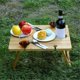 thumbnail image 4 of Outdoor Wine Picnic Table, Foldable Portable Wooden Camping Snack Table, Can Hold Wine Glasses and Bottles 34X30cm, 4 of 5