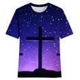 thumbnail image 3 of Homenesgenics Womens Tops Plus Size 2X Women's Fashion Short Sleeve Retro Round Neck Printed Loose Tops Blouse Gifts for Women, 3 of 3