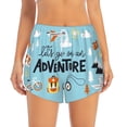 thumbnail image 2 of Picia Let's Go on an Adventure Pattern Women's 2 in 1 Athletic Running Shorts High Waisted Workout Casual Gym Sweat Shorts with Comfy Liner Zipper Pockets-XX-Large, 2 of 9