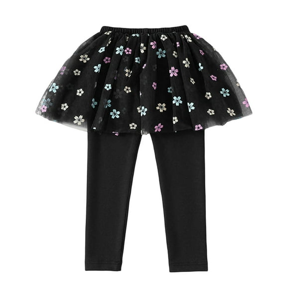 Girls Sweatpants Toddler Baby Girls Skirted Leggings Kids Spring Summer Flowers Prints Casual Trousers Toddler Sweatpants Pink 18 Months-24 Months