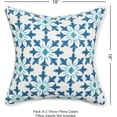 thumbnail image 2 of · REDEARTH · Printed Throw Pillow Cushion Covers-Woven Decorative Farmhouse Cases Set for Couch, Sofa, Bed, Chair, Dining, Patio, Outdoor, car; 100% Cotton (18"x18"; Blue1) Pack of 2, 2 of 6