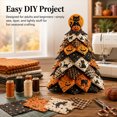 thumbnail image 6 of 7.48 Inch Layered Quilting Halloween Tree Kit, Black Cat Design 3D Patchwork Fabric Sewing Set, for Adults Beginners Holiday Tabletop Home Decor Gift, 6 of 10
