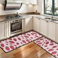 thumbnail image 3 of Kitchen Rugs Sets Of 2,Strawberry Plants Fruit Dot Pink Pattern Anti Fatigue Kitchen Mat Rugs Non Slip Washable,Decorative Kitchen Floor Mats for Kitchen,Sink,Laundry,17"x47"+17"x47", 3 of 5