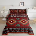 thumbnail image 3 of Feelyou Red Boho Aztec Bedding Comforter Set for Women, Rustic Countryside Twin Comforter Sets, Western Retro Fashion Reversible Bedding Set, Super Cozy Room Decor, 2-Piece, 3 of 9