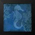 thumbnail image 2 of PI Studio 12x12 Black Modern Framed Museum Art Print Titled - Navy Sea horse, 2 of 5