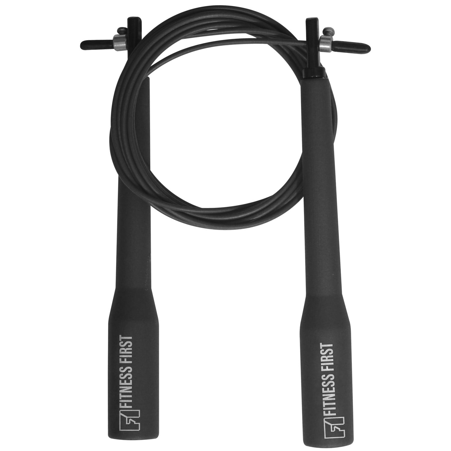 Fitness First Adjustable Steel Wire Jump Rope Black