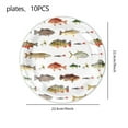 thumbnail image 3 of 10-Pack 9-Inch Fishing Theme Paper Plates, Christmas Birthday Party Supplies - Disposable Oil-Resistant Tableware, Fish/Hook Motifs, Holiday Family Gathering Plates, Festive Christmas Dinner Decor, 3 of 5