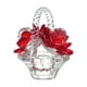 thumbnail image 2 of Decoración De Cristal 1 pc Crystals Rose Basket Ornament Glass in Red for Car Interior and Home Decor Valentines Day Gift 3.35x2.56" JASKFLY, 2 of 9