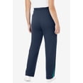 thumbnail image 2 of Woman Within Plus Size Petite Cotton French Terry Straight-Leg Pull-On Side-Stripe Pants, 2 of 4