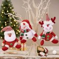 thumbnail image 4 of Christmas Plush Ornaments Set, Cartoon Santa Reindeer and Snowman Dolls for Holiday Home Tree Decoration, 4 of 6