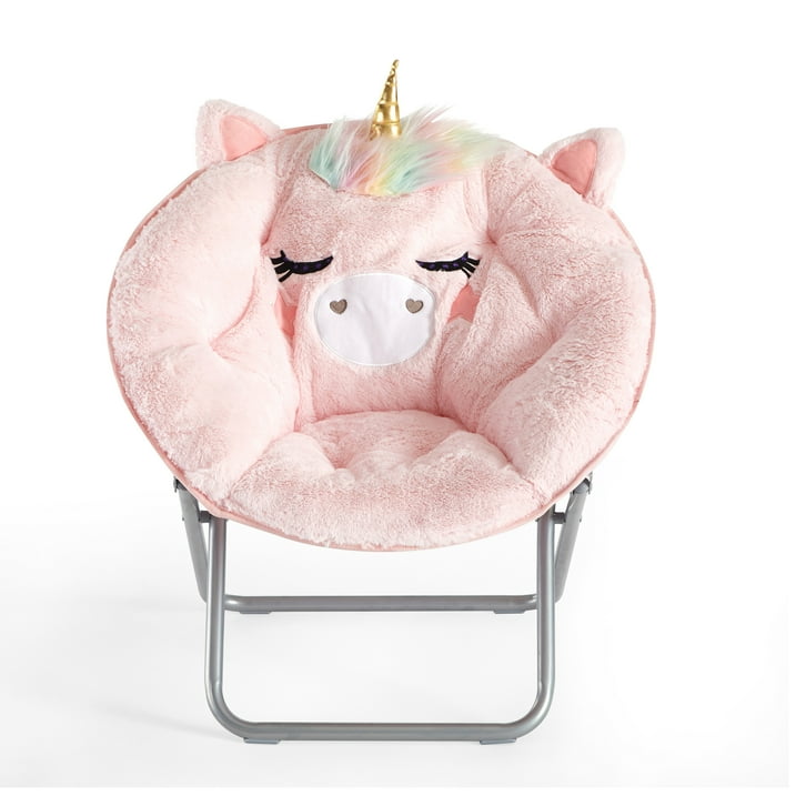 Heritage Club 23" Figural Critter Saucer Chair, Pink Unicorn