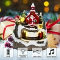 thumbnail image 3 of Christmas Village Houses with Moving Trains, Lighted Christmas House with Music Christmas Polyresin Collectable Building House with Santa Claus Figurines, 3 of 7
