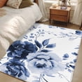 thumbnail image 4 of 3'x5' Area Rugs, Blue Floral Art Indoor Outdoor Area Rug for Living Room Bedroom, Watercolor Botanical Spring Flowers Washable Bathroom Rugs Kitchen Floor Carpet Mats Home Decor Aesthetic, 4 of 8
