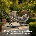 thumbnail image 5 of Sunnydaze 2-Person Cotton and Nylon Mayan Family Hammock, 625 lb Capacity - Black and White, 5 of 12