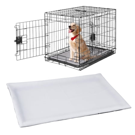 1pc Dog Crate Pan Cover, Dog Crate Liner for Pets Dog Crate Tray, Fleece Side & Quilted Side Reversible Collapsible-Without Tray(29.92x18.89in)