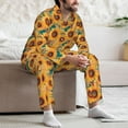 thumbnail image 7 of Vsdgher Beautiful Bohemian Sunflower Mens Pajama Set, Soft Warm Long Sleeve Sleepwear, Cozy Button-Down Pjs for Men-X-Large, 7 of 7