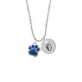 thumbnail image 2 of Delight Jewelry Silvertone Large Royal Blue Paw Silvertone Script Initial Disc - O - Charm Necklace, 20"+3", 2 of 4