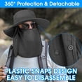 thumbnail image 2 of Loritta Wide Brim Sun Hat for Men/Women Fishing Hats UPF50+ Multifunction Sun Protection Visor Deep Gray, 2 of 6
