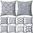 thumbnail image 1 of Lubelski Gray Geometric Square Throw Pillow Protector Case Cushion Cover Bedding Articles, 1 of 7