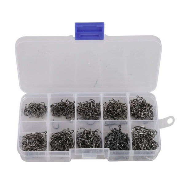 Unbranded Eternal 500pcs Fish Hooks Set Outdoor Fishing Carbon Steel Single Claw Jig Barb Fish Hooks Fishing Tackles