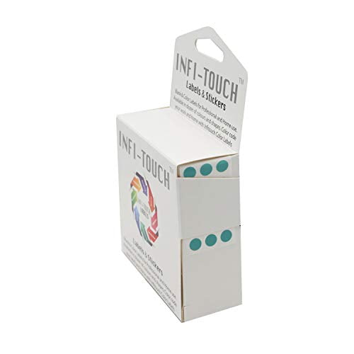 Infi-Touch Labels 1/4 inch Round Permanent Color-Code Dot Stickers, 1000 per Dispenser Box (Light Blue)