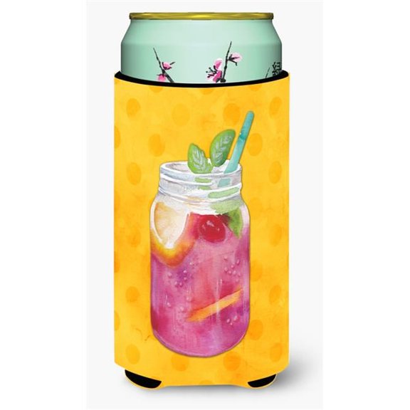 Mason Jar Cocktail Yellow Polkadot Tall Boy Beverage Insulator Hugger