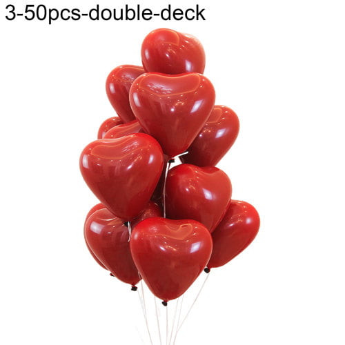 Details about   50 X Quality Red Latex Heart Balloons Valentines Balloon Wedding Baloon Party 