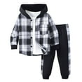 thumbnail image 2 of Vetsdori Boys 2 Pieces Outfits Sets Pockets Winter Elastic Waist Lightweight, Athletic Casual Long Sleeve Hoodies and Joggers Clothing for Kids Hooded, Black, Size: 100, 2 of 3
