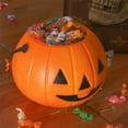 thumbnail image 2 of EUDIDV Pumpkin Bucket Candy Bucket Halloween Lantern Pumpkin Decoration Lighted Table Centerpieces Ornaments Spooky Pumpkin Prop Decor Decorative Wedding Candy Bowl Organizer Canisters, 2 of 7
