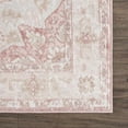 thumbnail image 3 of Hauteloom Kandos Distressed Faded Traditional Oriental Style Living Room Area Rug - Vintage Medallion Farmhouse Style - Bohemian Carpet - Pale Pink, Peach, Cream, Blush - 7'10" Square, 3 of 12