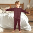 thumbnail image 6 of joogoo Dark Red 2 Piece Long Sleeve Tee and Pants Cotton Pajama Set 4T, 6 of 7